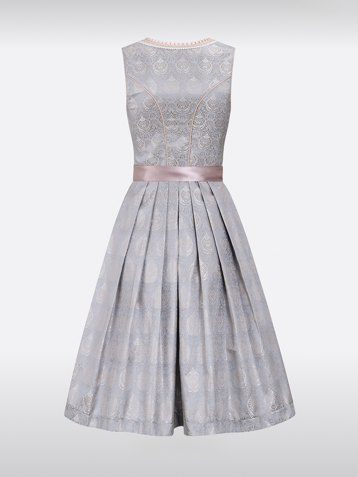 Šedý srdeční výřez uzavření háku po celém vzoru dirndl tabea